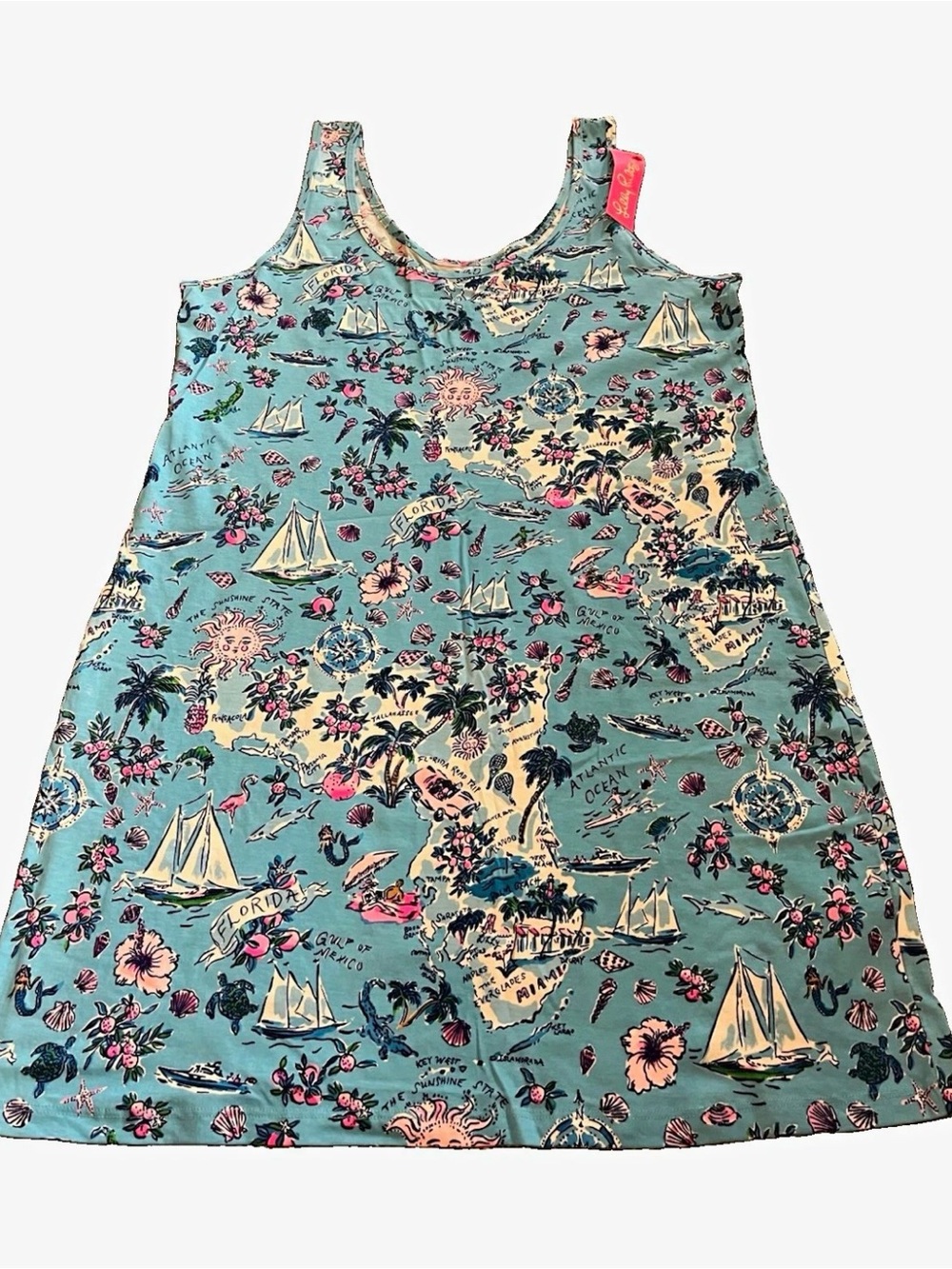 Lilly Pulitzer Size XL Newberri Lilly's Roundtrip Tank Amalfi Blue Dress NWT